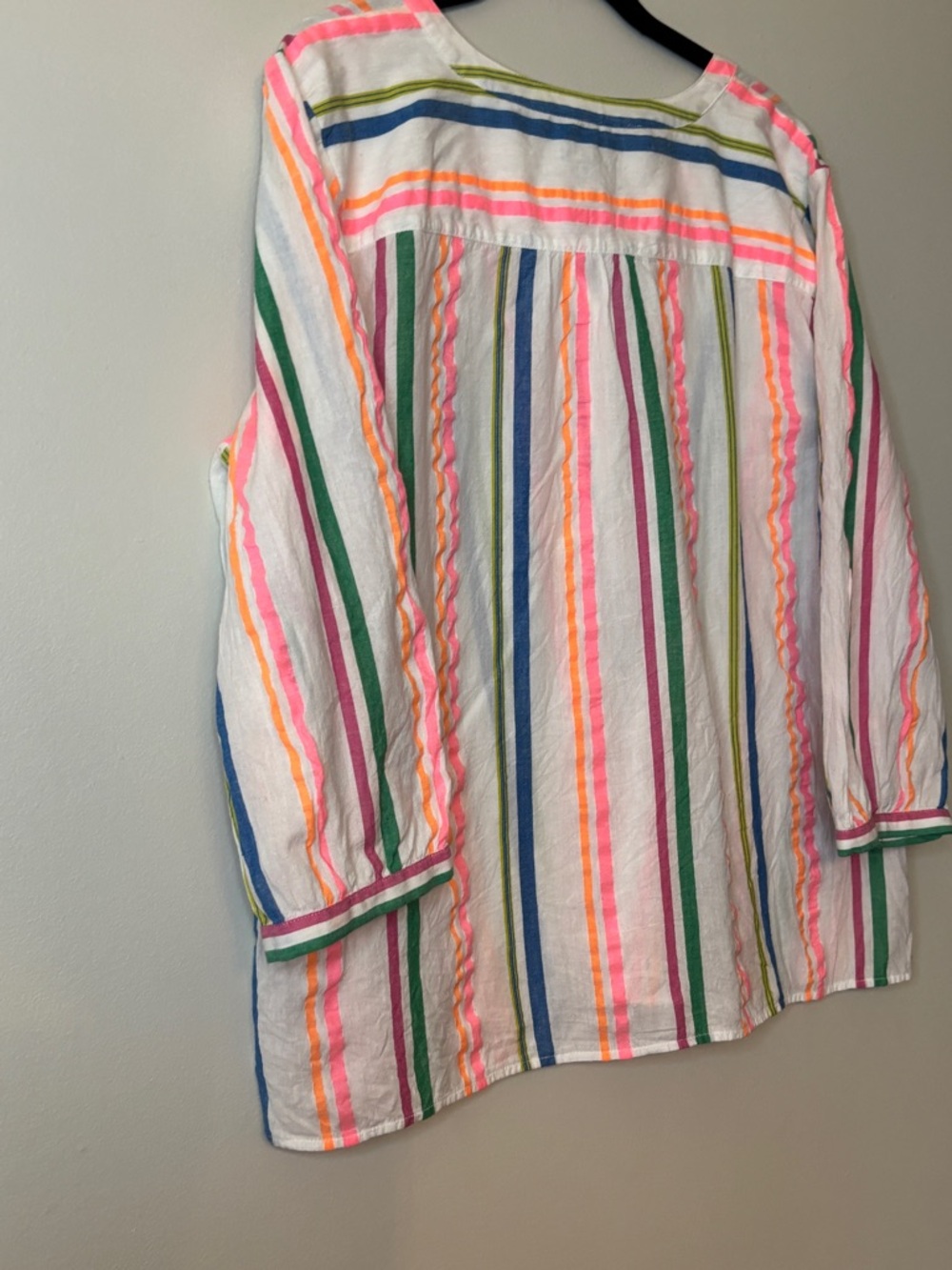 Talbots Neon Multi-Stripe Button Front Tunic - Picture 7 of 8